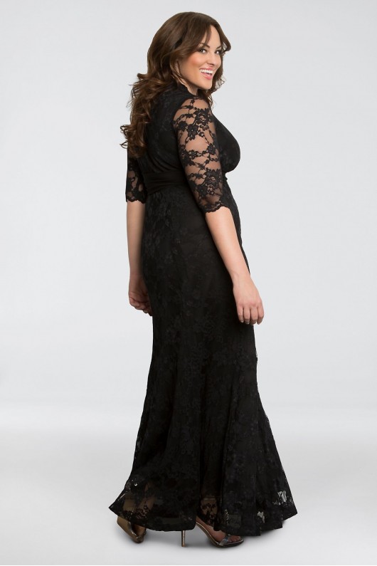 Screen Siren V-Neck Lace Plus Size Gown Kiyonna 13130902