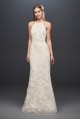 Sequin Leaf-Appliqued High Neck Sheath Gown DB Studio SDWG0686