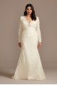 Sequined Plus Size Wedding Dress with Scallop Hem Melissa Sweet 8MS251236