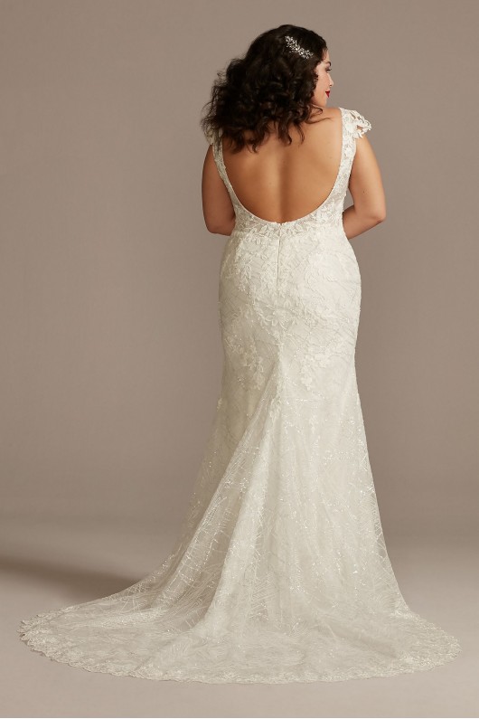 Sheath Plus Wedding Dress with Beaded Swag Back  9SWG884