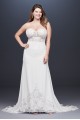 Sheer Beaded Bodice Lace Plus Size Wedding Dress  9SV830