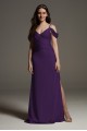 Shine Bodice Off Shoulder Crepe Bridesmaid Dress VW360537