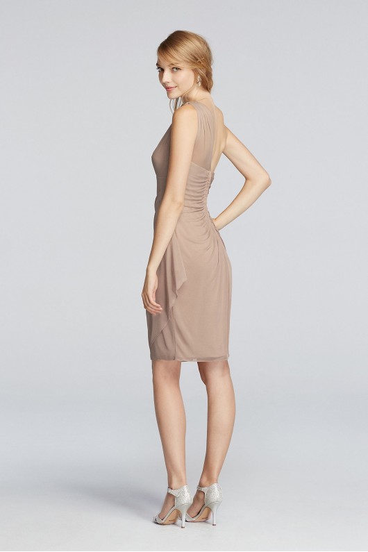 Short Illusion One Shoulder Dress  F19038