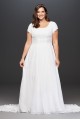 Short Sleeve Chiffon Plus Size Wedding Dress  Collection 9SLV9743