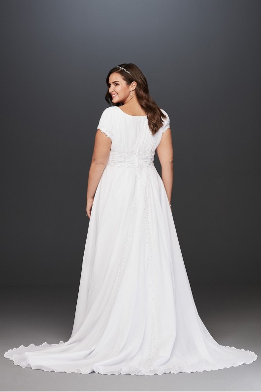 Short Sleeve Plus Size Wedding Dress with Ruching  Collection 4XL9SLV9743