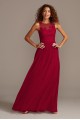 Sleeveless Embroidered Soft Net Bridesmaid Dress  F20122