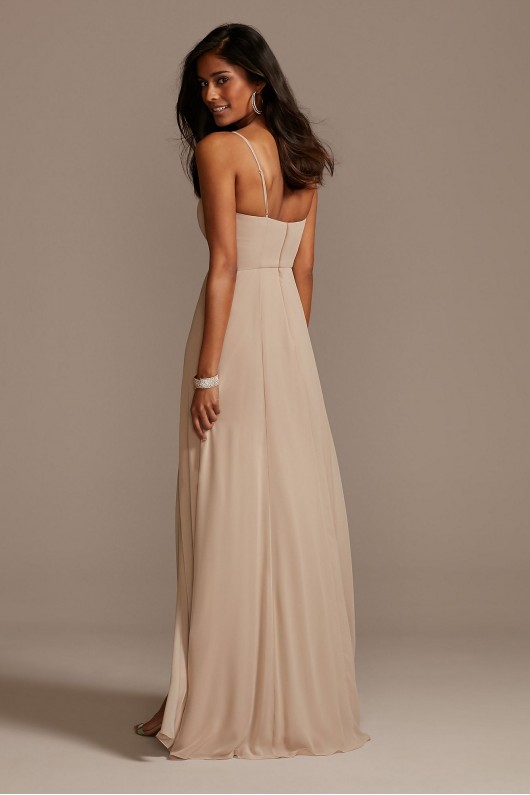 Spaghetti Strap Chiffon Bridesmaid Dress with Slit  F20342