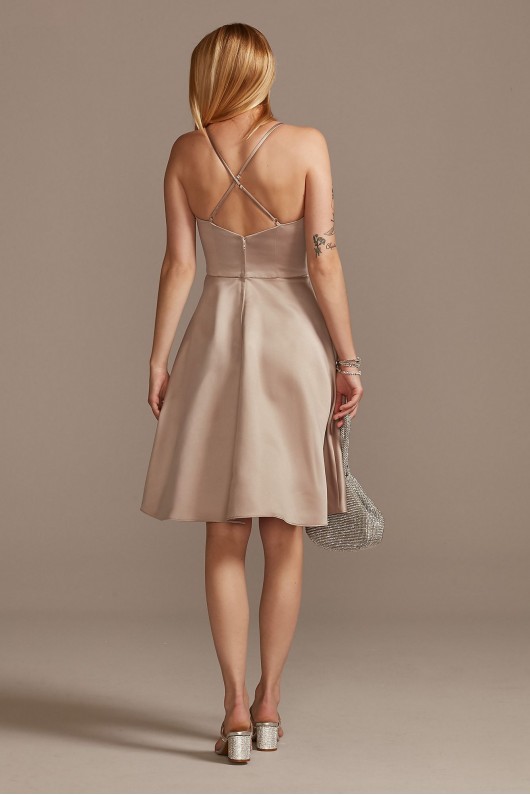 Spaghetti Strap Satin Short Bridesmaid Dress  F20245