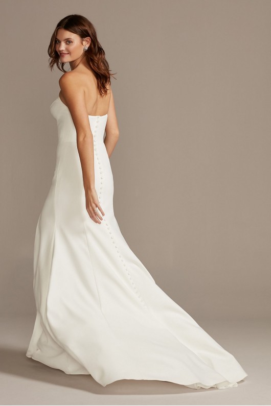 Strapless Crepe Button Back Wedding Dress  Collection WG3995