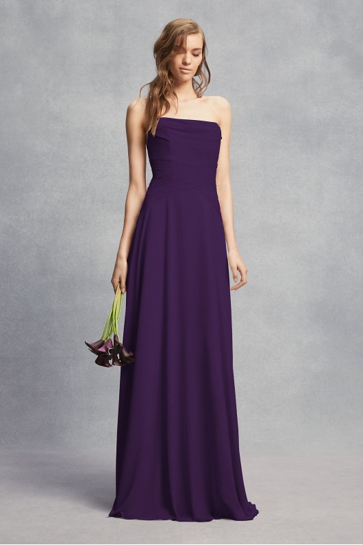 Strapless Georgette Sheath Bridesmaid Dress VW360451