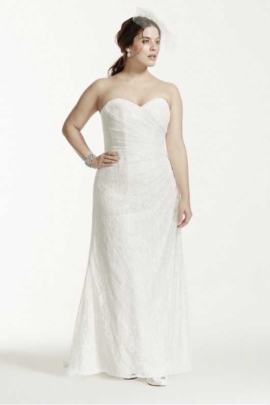 Strapless Lace Over Satin Plus Size Wedding Dress  Collection 9WG3263