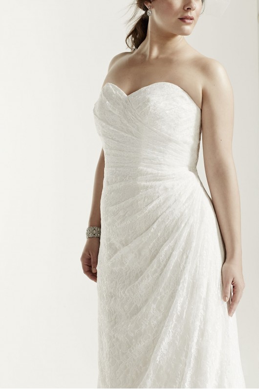 Strapless Lace Over Satin Plus Size Wedding Dress  Collection 9WG3263