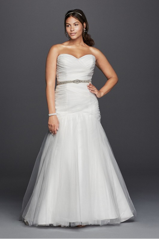 Strapless Mermaid Tulle Plus Size Wedding Dress  Collection 9WG3791