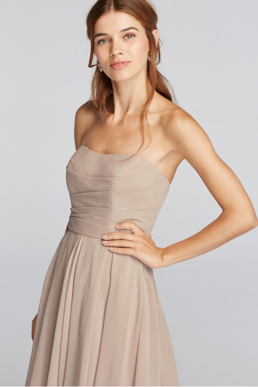 Strapless Pleated Bodice Dress  F18028