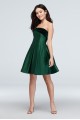 Strapless Satin Dress with Velvet Foldover Blondie Nites 1452BN