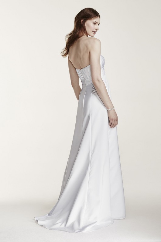 Strapless Satin Gown with Pleated Bodice  Collection OP1223