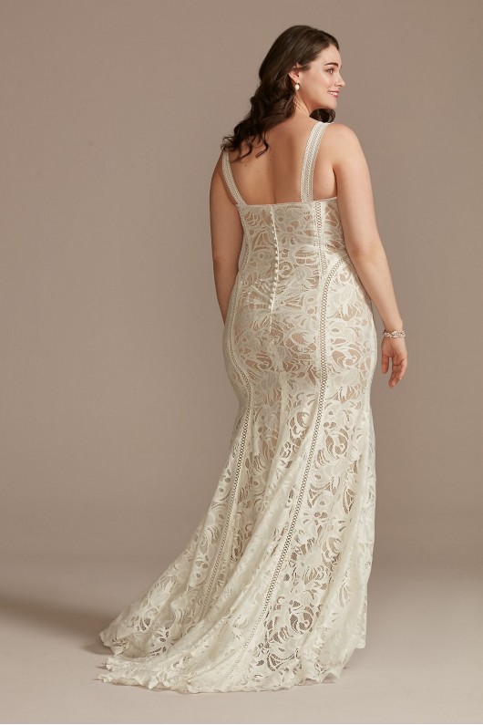 Strapless Stretch Lace Plus Size Wedding Dress DB Studio 9WG4022