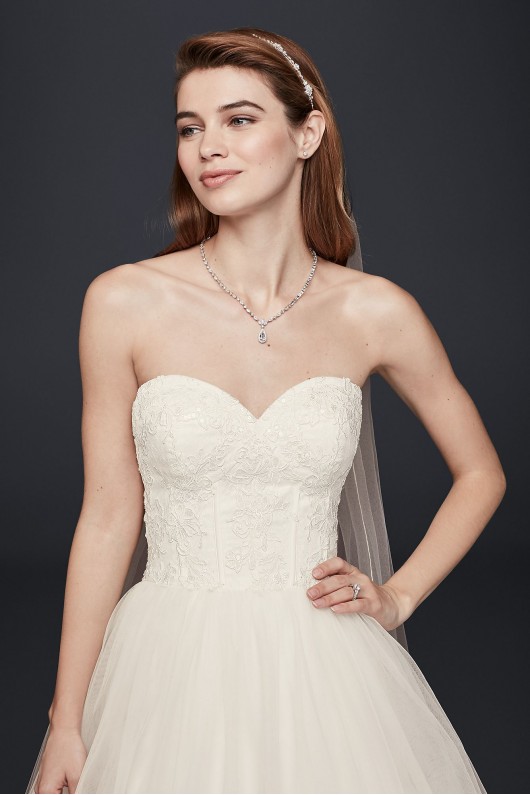 Strapless Wedding Dress with Lace Corset Bodice  Collection WG3633