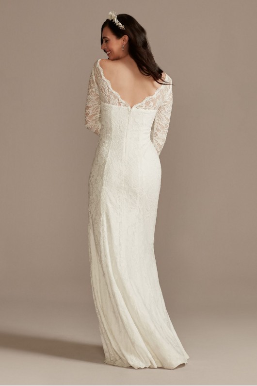 Stretch Lace Long Sleeve Sheath Wedding Dress DB Studio SDWG0976