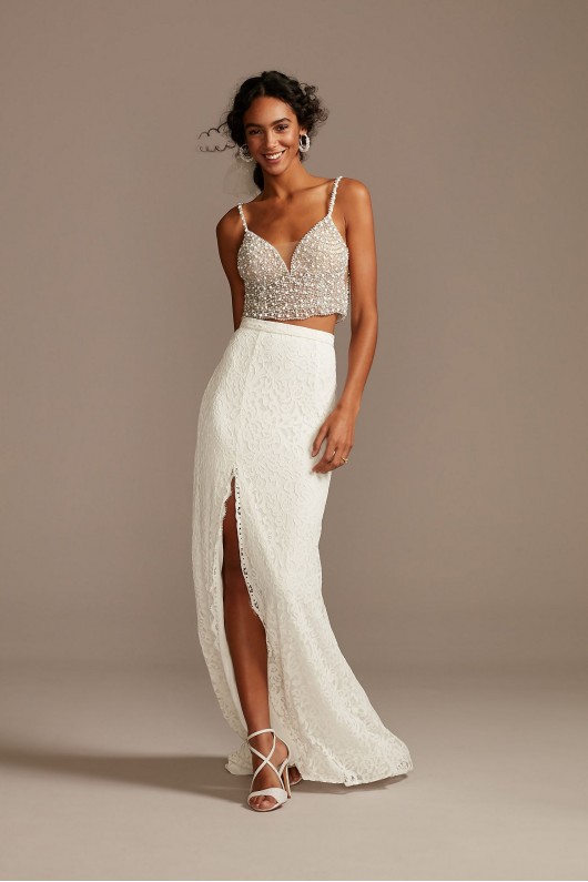 Stretch Lace Wedding Separates Skirt with Slit DB Studio DS150828