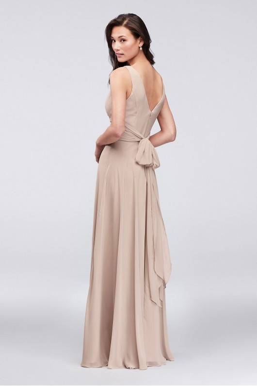 Surplice Tank Long Chiffon Bridesmaid Dress  F19831