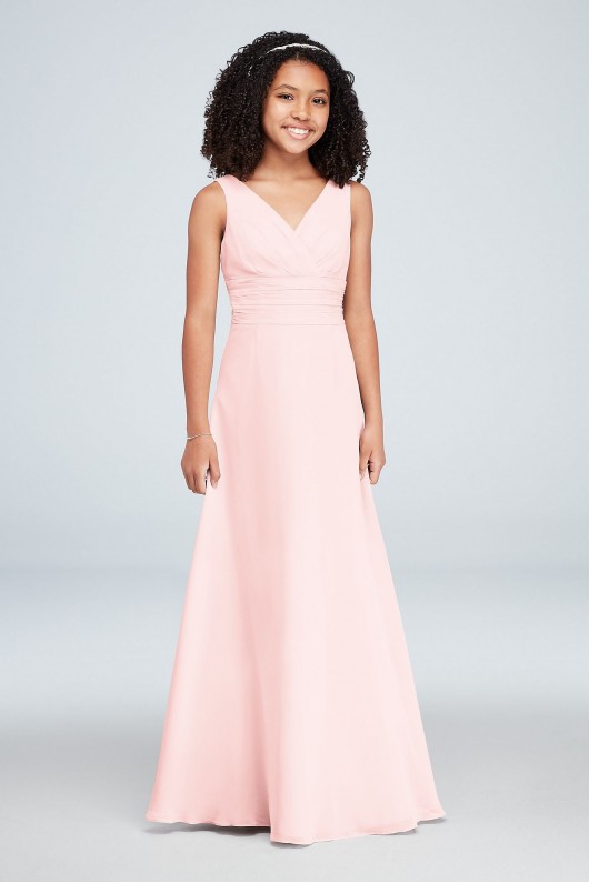 Surplice Tank Long Chiffon Junior Bridesmaid Dress  JB9884