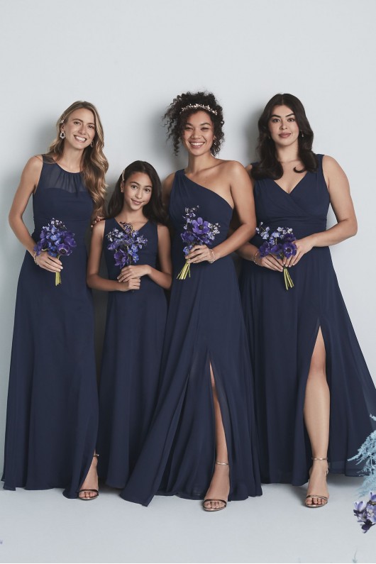 Surplice Tank Long Chiffon Junior Bridesmaid Dress  JB9884