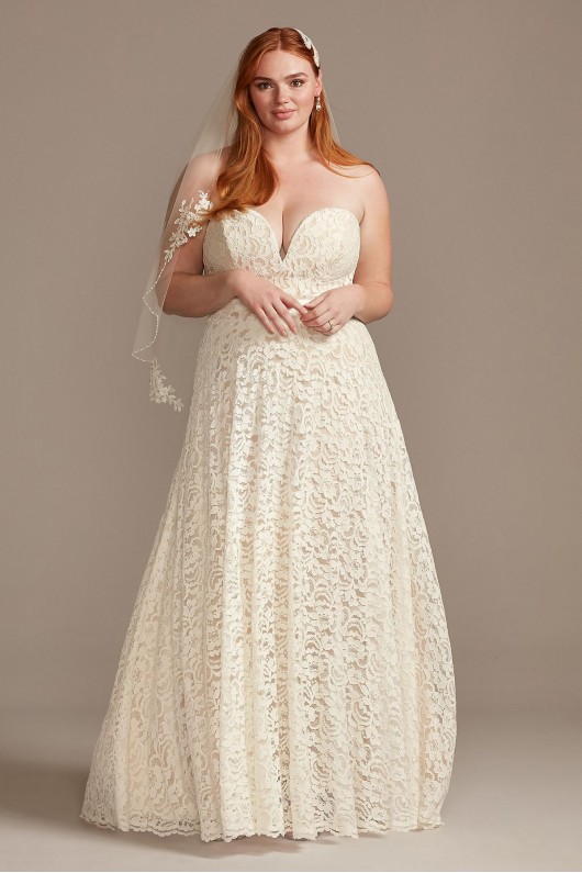 Sweetheart Plunge Lace Plus Size Wedding Dress  Collection 9WG3993