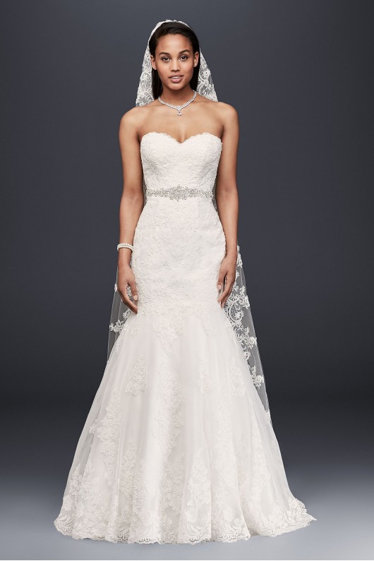 Sweetheart Trumpet Wedding Dress with Beaded Sash  Collection V3680