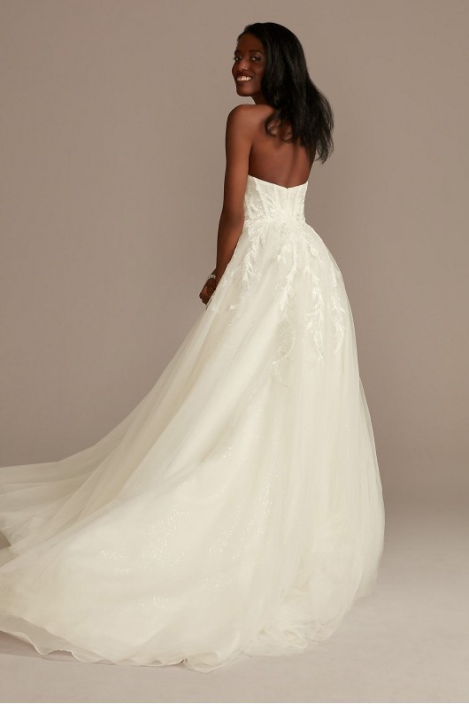 Tall Removable Straps Lined Tulle Wedding Dress  4XLLSSWG898