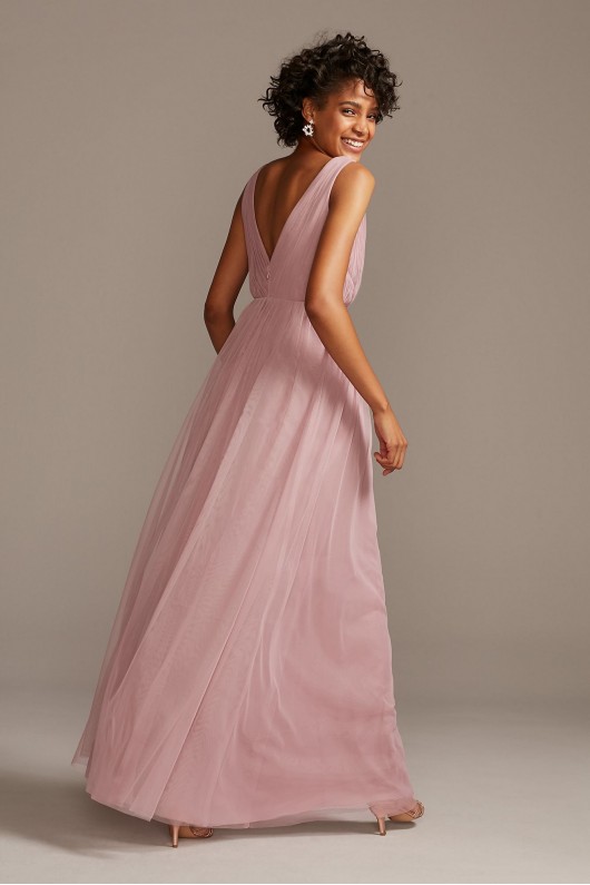 Tank Pleated Soft Net Bridesmaid Dress  F20110