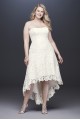 Tea-Length High-Low Lace Plus Size Wedding Dress Galina 4XL9WG3925