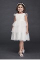 Tiered Sparkle Tulle and Lace Flower Girl Dress  CR1395