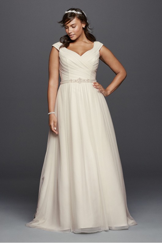 Tulle A-line Plus Size Wedding Dress with Sash  Collection 9WG3787