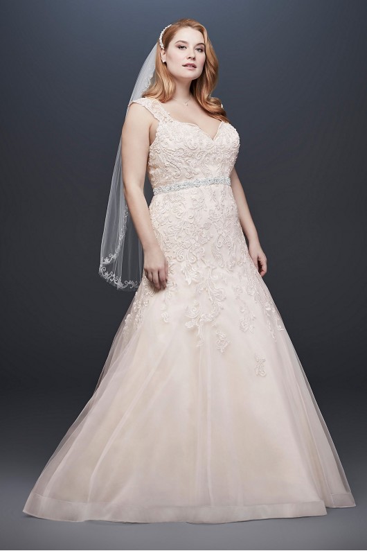 Tulle Cap Sleeve Plus Size Mermaid Wedding Dress  Collection 9WG3911