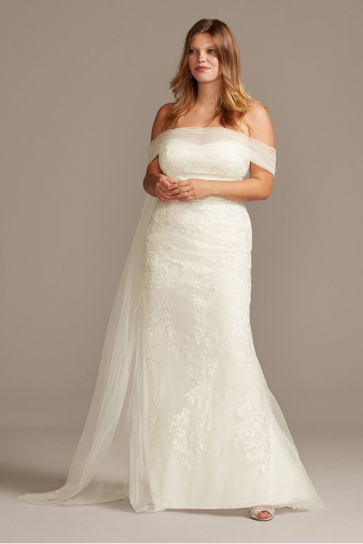 Tulle Floral Off-Shoulder Plus Size Wedding Dress  Collection 9WG3978