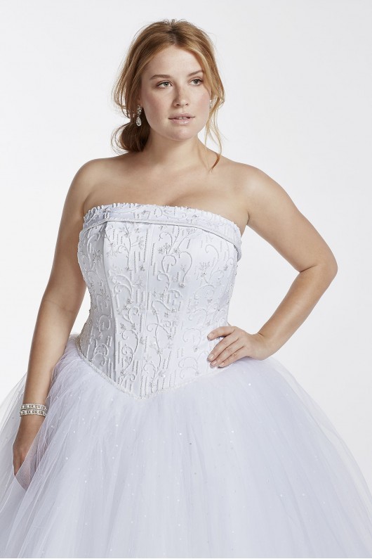 Tulle Plus Size Wedding Dress with Beaded Bodice  Collection 9NT8017