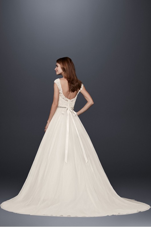 Tulle Wedding Dress with Lace Illusion Neckline  Collection WG3741