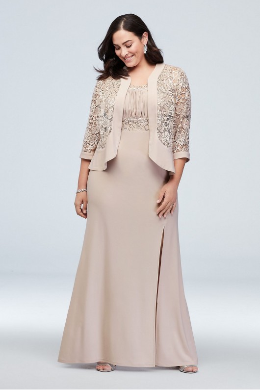 Two-Piece Plus Size Set with Jacket and Dress  3785W