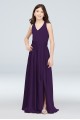 V-Neck Halter Junior Bridesmaid Dress with Sash JBVW0214