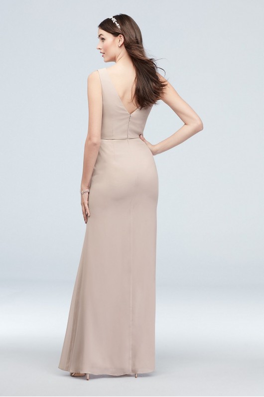 V-Neck Tank Chiffon Cascade Bridesmaid Dress  F20012