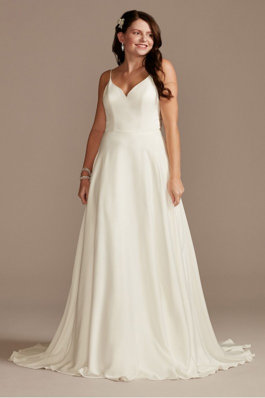 V-Neck Wedding Dress with Beaded Illusion Back DB Studio WG4004DB