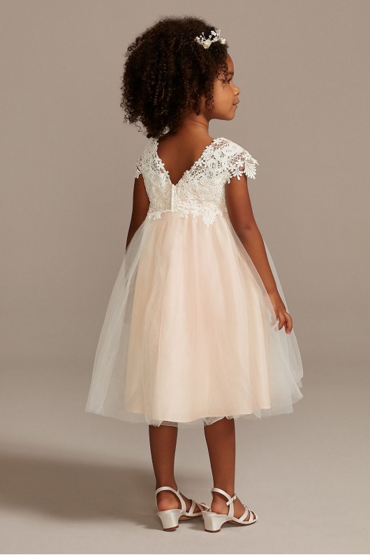 Venise Lace Cap Sleeve Flower Girl Dress  OP269