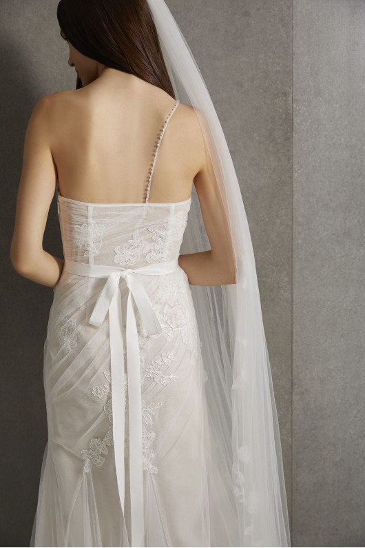 Asymmetric Pleats Wedding Dress VW351553