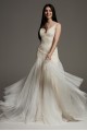 Plunging Tulle Godet Overdress VW351563